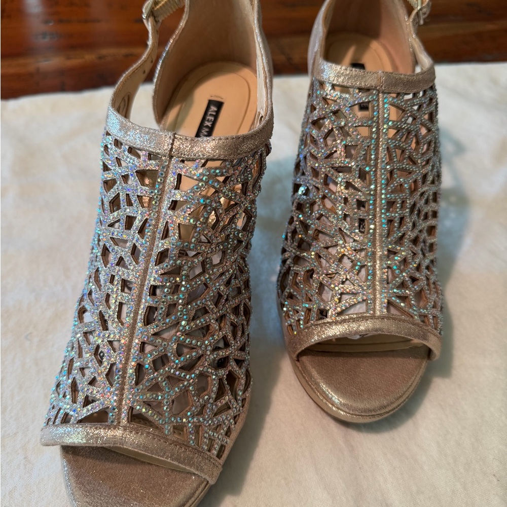Alex Marie Glittering Gold and Silver Heels